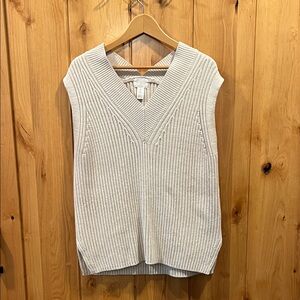 H&M Beige Ribbed Knit Top
